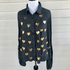 Wildfox Hopeless Romantic Gray Knit Sweater Jacket